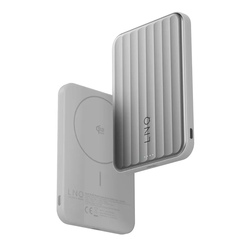 LINQ Magneettinen Langaton QI2.2 Varavirtalähde 25W/5.000mAh Hopea - 7462338