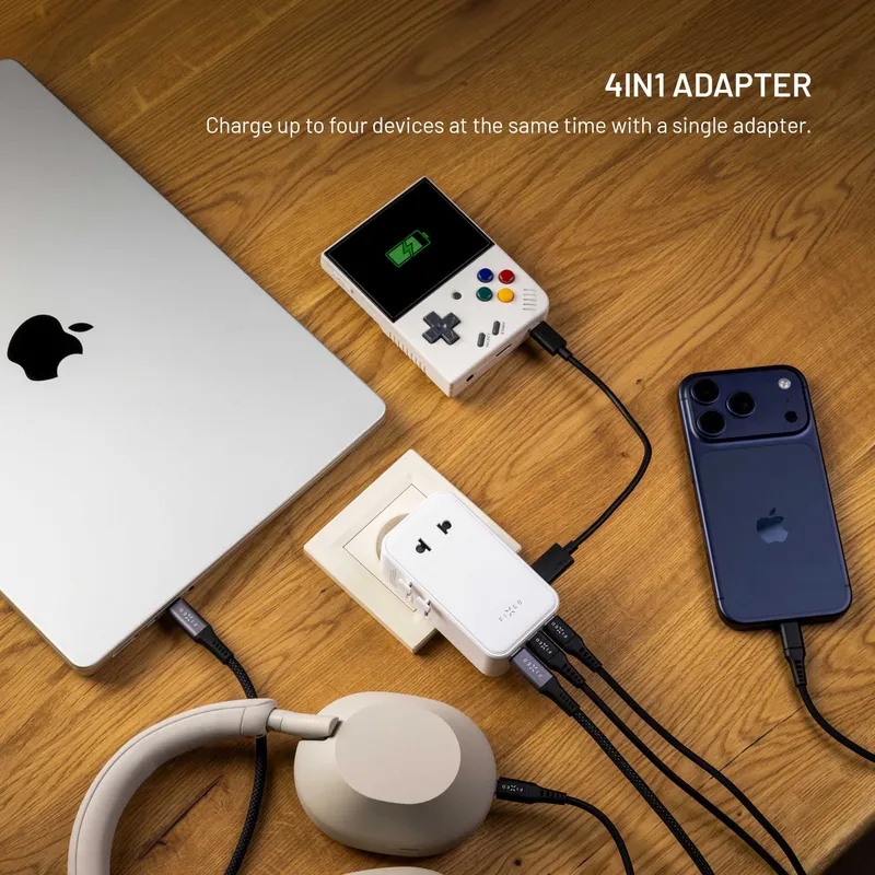 FIXED Matkalaturi USB-C/-A 45W EU/UK/USA/AUS Valkoinen - 8019468