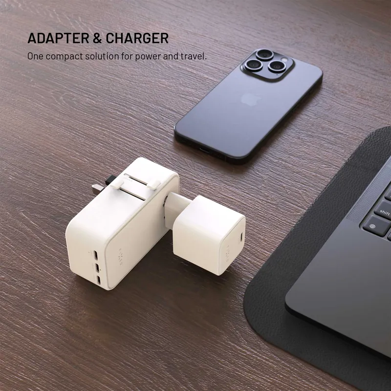 FIXED Matkalaturi USB-C/-A 45W EU/UK/USA/AUS Valkoinen - 8019468
