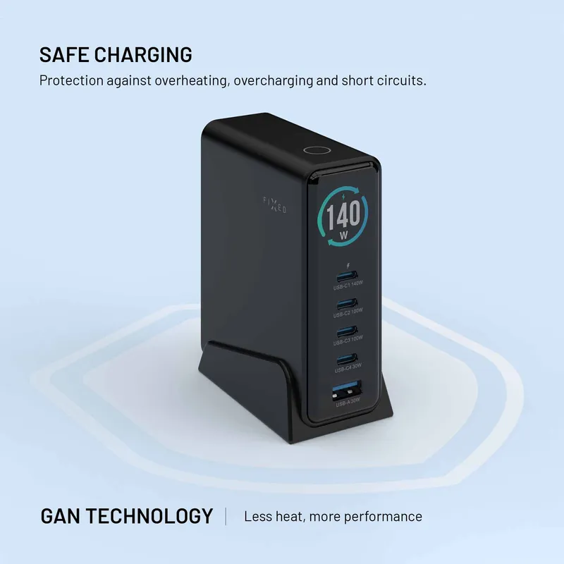 FIXED Supernopea GaN Työpöytälaturi 140W 4xUSB-C/USB-A - 8019458