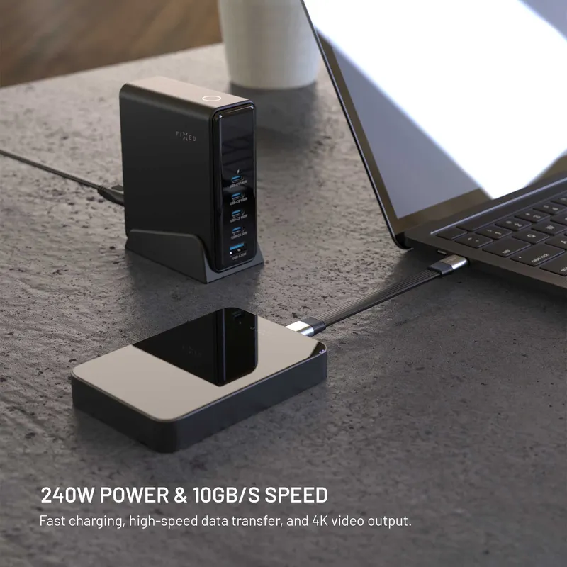FIXED Clip USB 3.2 Gen2 240W USB-C/C 10Gpbs kaapeli Musta - 8019456