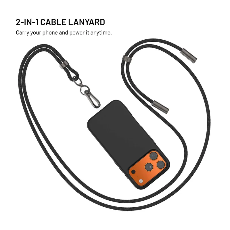 FIXED Kaulanauhakaapeli USB-C/USB-C 1,6m PD 60W Musta - 8019231