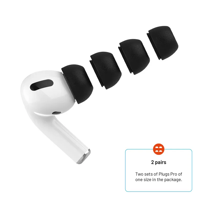 FIXED Muistivaahtokorvasovitteet Apple AirPods Pro/Pro 2 2 Paria XS Musta - 8017281
