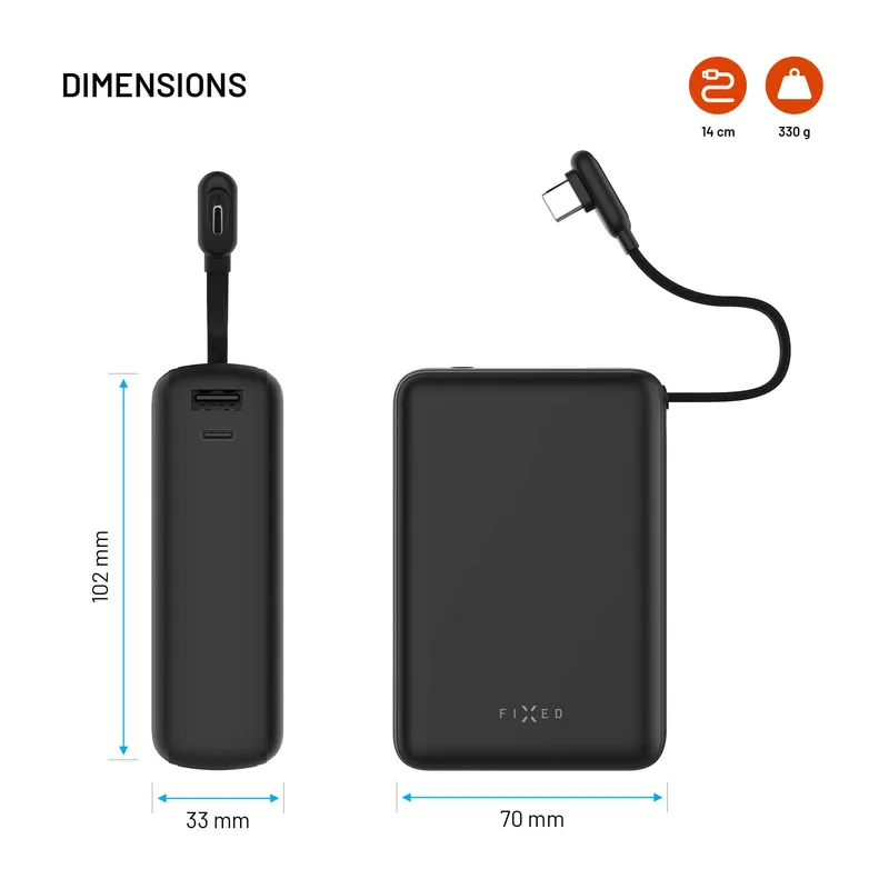 FIXED Zen20 Loop USB-C PD 40W 20.000mAh Varavirtalähde Musta - 8019280