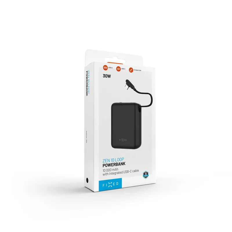 FIXED Zen20 Loop USB-C PD 10W 10.000mAh Varavirtalähde Musta - 8019279