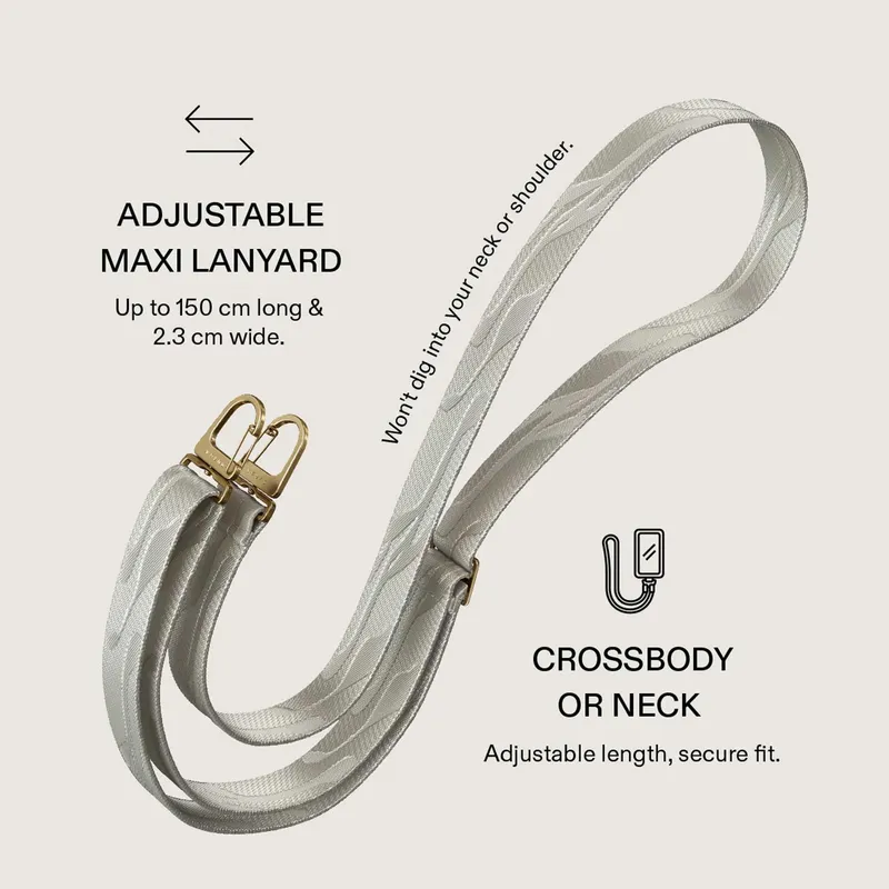 Burga Maxi Lanyard - Säädettävä Puhelimen Kaulanauha 1.5m Harmaa - 4167205