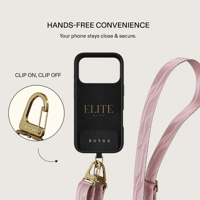 Burga Maxi Lanyard - Säädettävä Puhelimen Kaulanauha 1.5m Vaaleanpunainen - 4167204