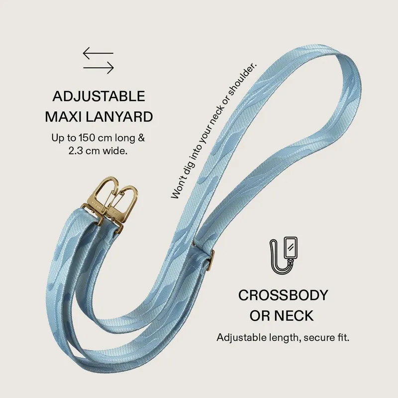 Burga Maxi Lanyard - Säädettävä Puhelimen Kaulanauha 1.5m Sininen - 4167203