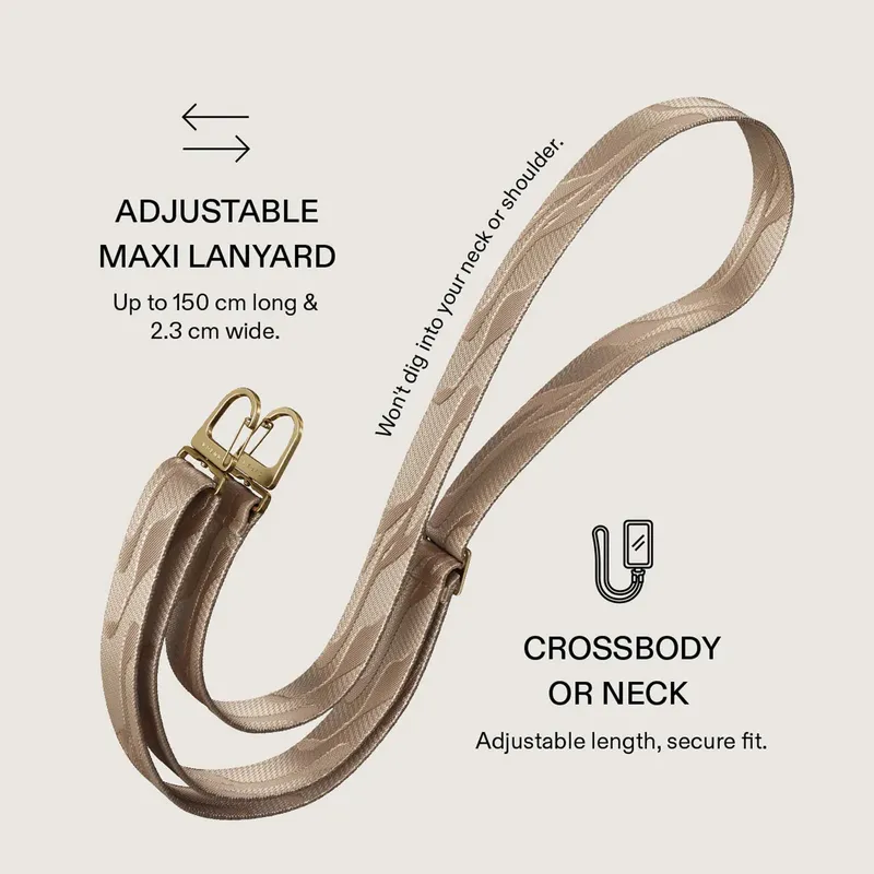 Burga Maxi Lanyard - Säädettävä Puhelimen Kaulanauha 1.5m Ruskea - 4167202
