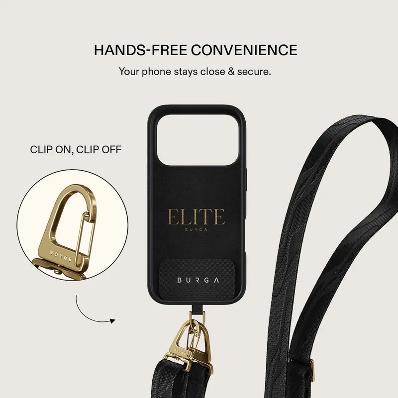 Burga Maxi Lanyard - Säädettävä Puhelimen Kaulanauha 1.5m Musta - 4167201