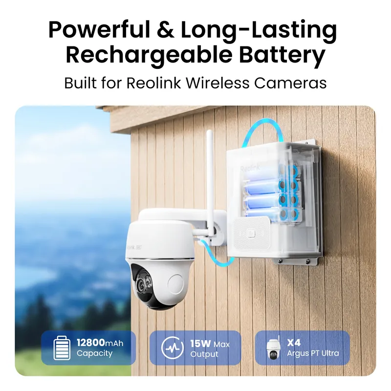 Reolink ladattava 12.800mAh akku IP67 Valkoinen - 3022867