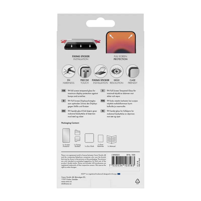 X2O Full Screen Panssarilasi Samsung Galaxy S25/S24 - 3410358
