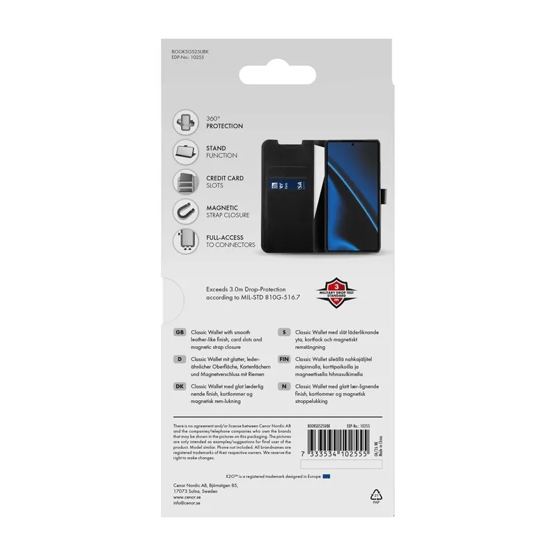 X2O Classic Wallet Lompakkokotelo Samsung Galaxy S25 Ultra Musta - 3410255