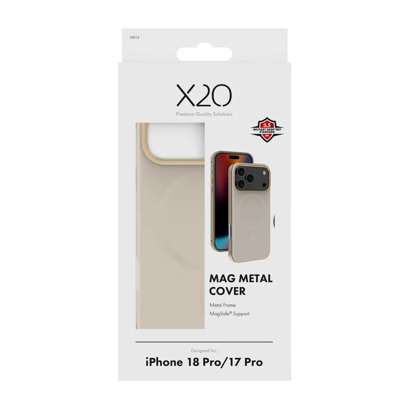 X2O Mag Metal Suojakuori Apple iPhone 18 Pro/17 Pro Beige Gold - 3410013