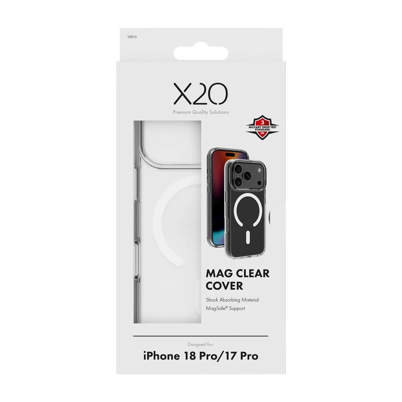 X2O Mag Clear Suojakuori Apple iPhone 18 Pro/17 Pro Kirkas - 3410015
