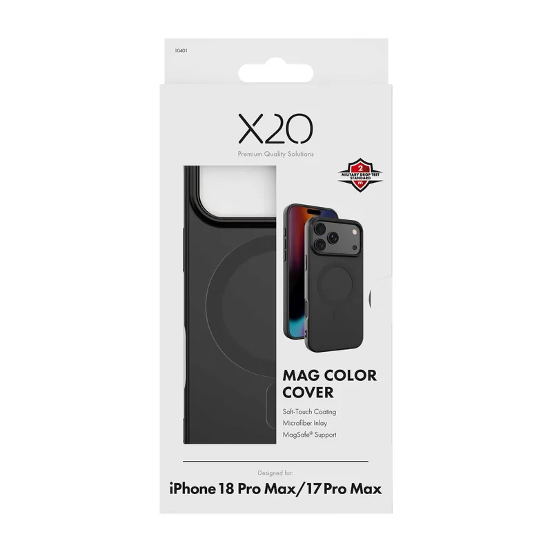 X2O Mag Color Suojakuori Apple iPhone 18 Pro Max/17 Pro Max Musta - 3410401