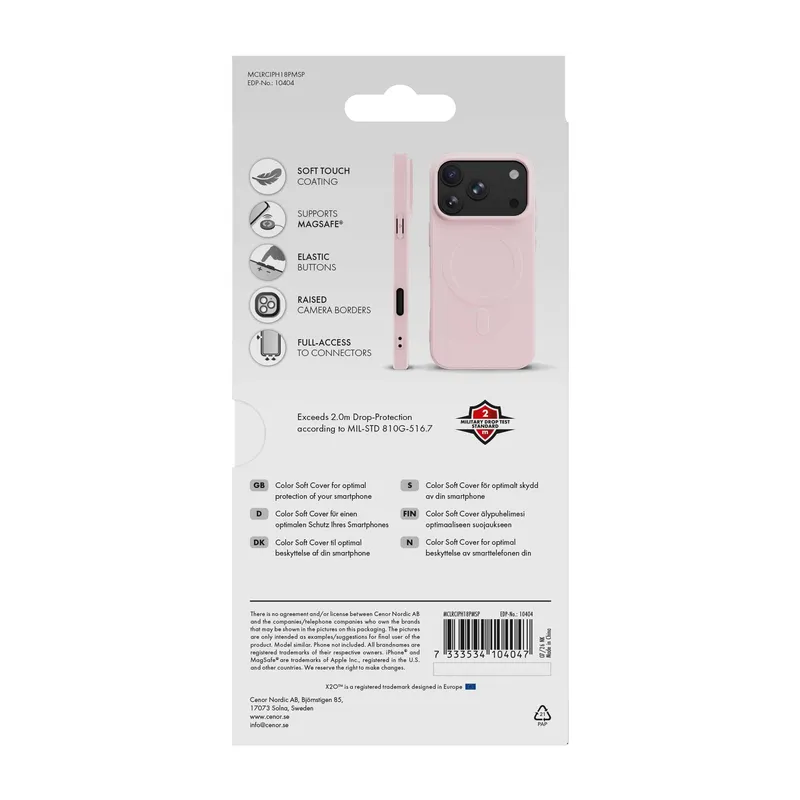 X2O Mag Color Suojakuori Apple iPhone 18 Pro Max/17 Pro Max Vaaleanpunainen - 3410404