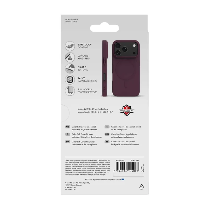 X2O Mag Color Suojakuori Apple iPhone 18 Pro/17 Pro Syvä Violetti - 3410406