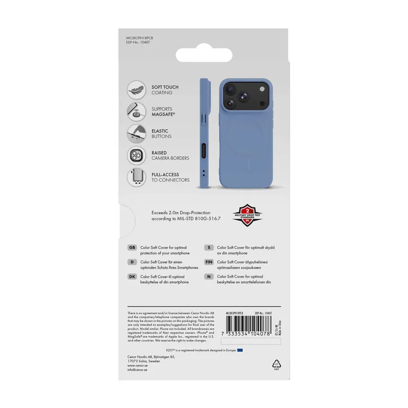 X2O Mag Color Suojakuori Apple iPhone 18 Pro/17 Pro Pilvisin Sininen - 3410407