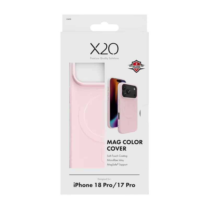 X2O Mag Color Suojakuori Apple iPhone 18 Pro/17 Pro Vaaleanpunainen - 3410408