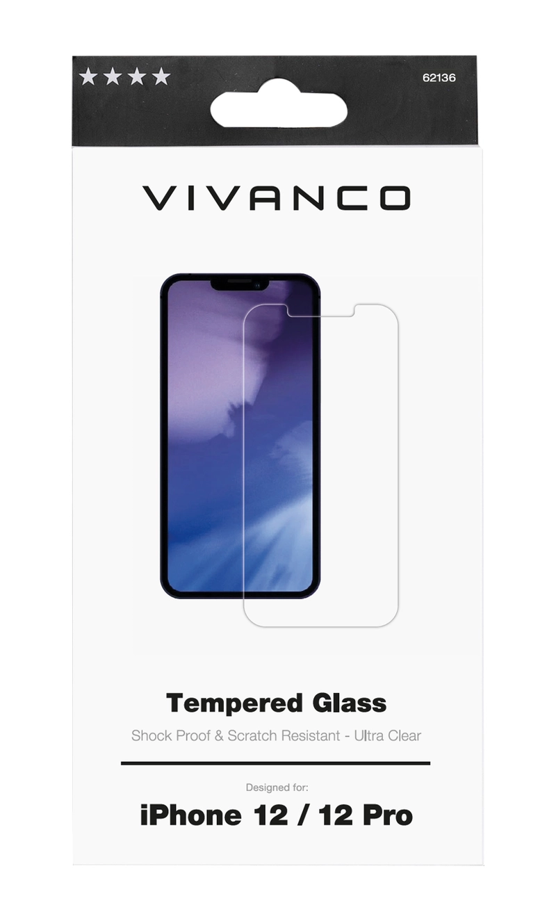 Vivanco Karkaistu Panssarilasi 9H iPhone 12 / 12 Pro - 2862136