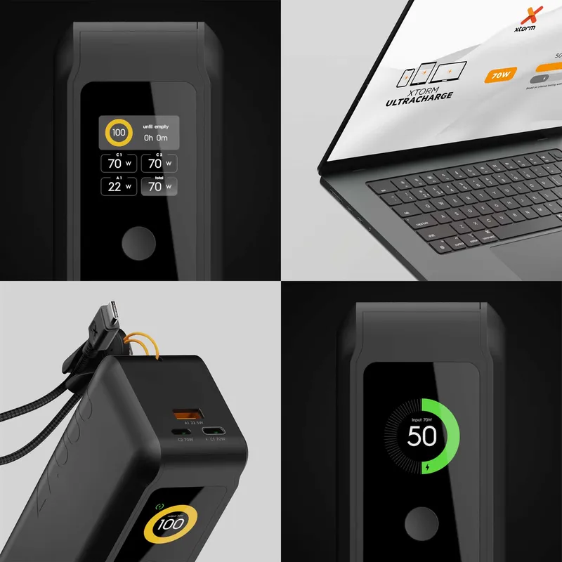 Xtorm GRS NextGen varavirta 70W 27.000mAh USB-C/C/A Musta - 9510363
