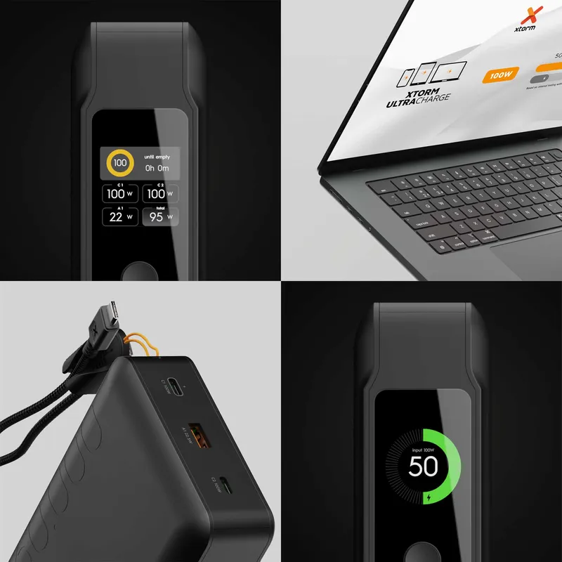 Xtorm GRS NextGen varavirta 100W 60.000mAh USB-C/C/A Musta - 9510369
