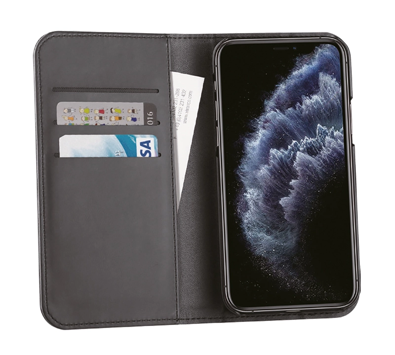Vivanco Classic Lompakkokotelo iPhone 12/12 Pro Musta - 2862160