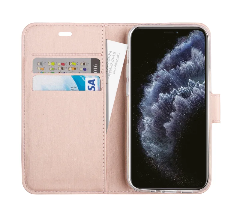 Vivanco Classic Lompakko iPhone 12 Pro Max Ruusukulta - 2862164