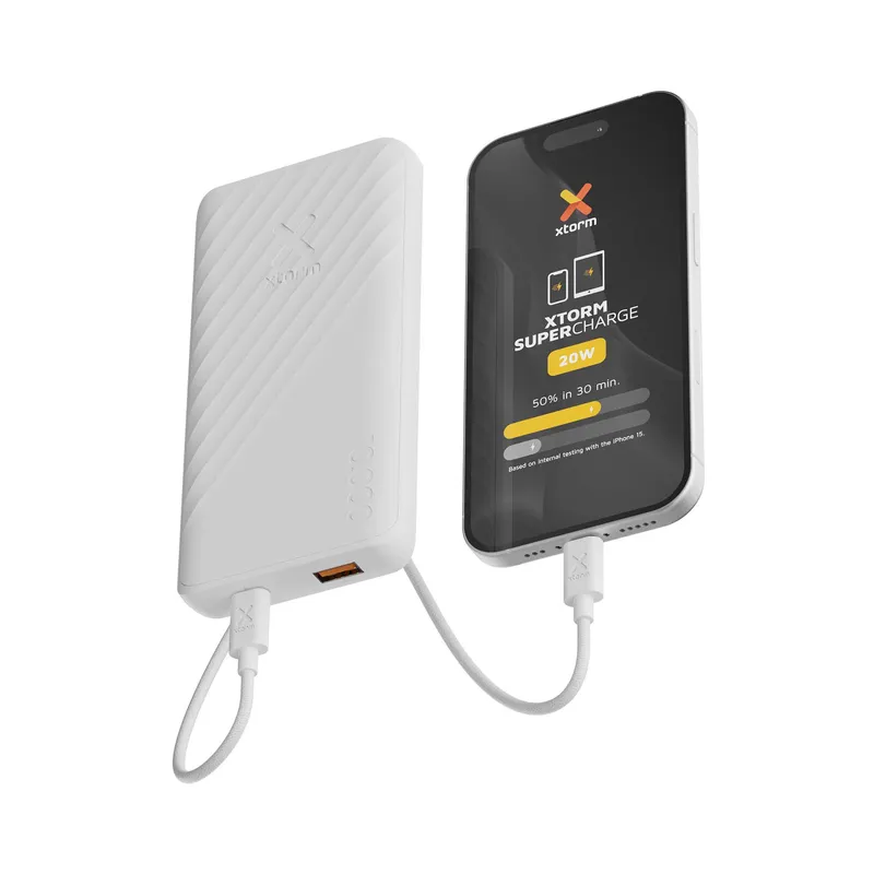 Xtorm Varavirta 10.000mAh 20W USB-C & USB-A Ice - 9510315