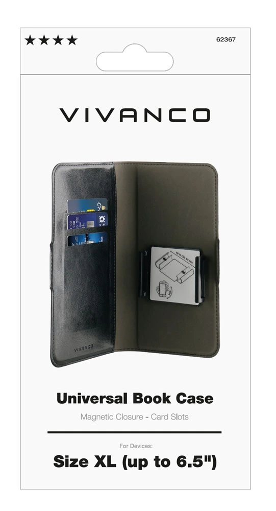 Vivanco Universaali Lompakkokotelo XL Musta - 2862367