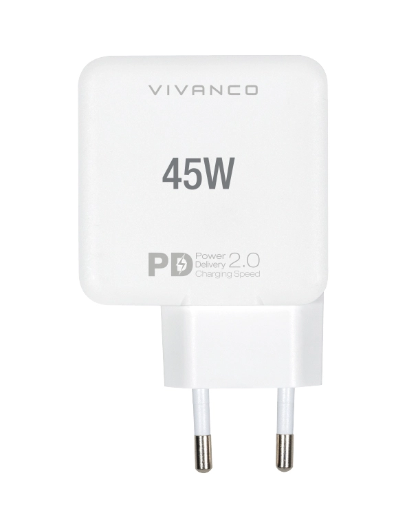 Vivanco Super Nopea 2x USB-C PD 45W kotilaturi Valkoinen - 2863197
