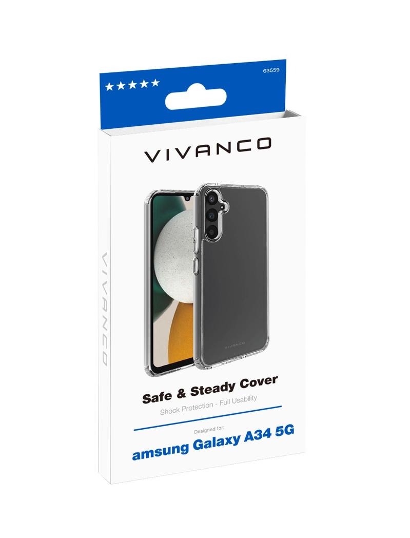 Vivanco Safe & Steady Suojakuori Galaxy A34 5G Kirkas - 2863559