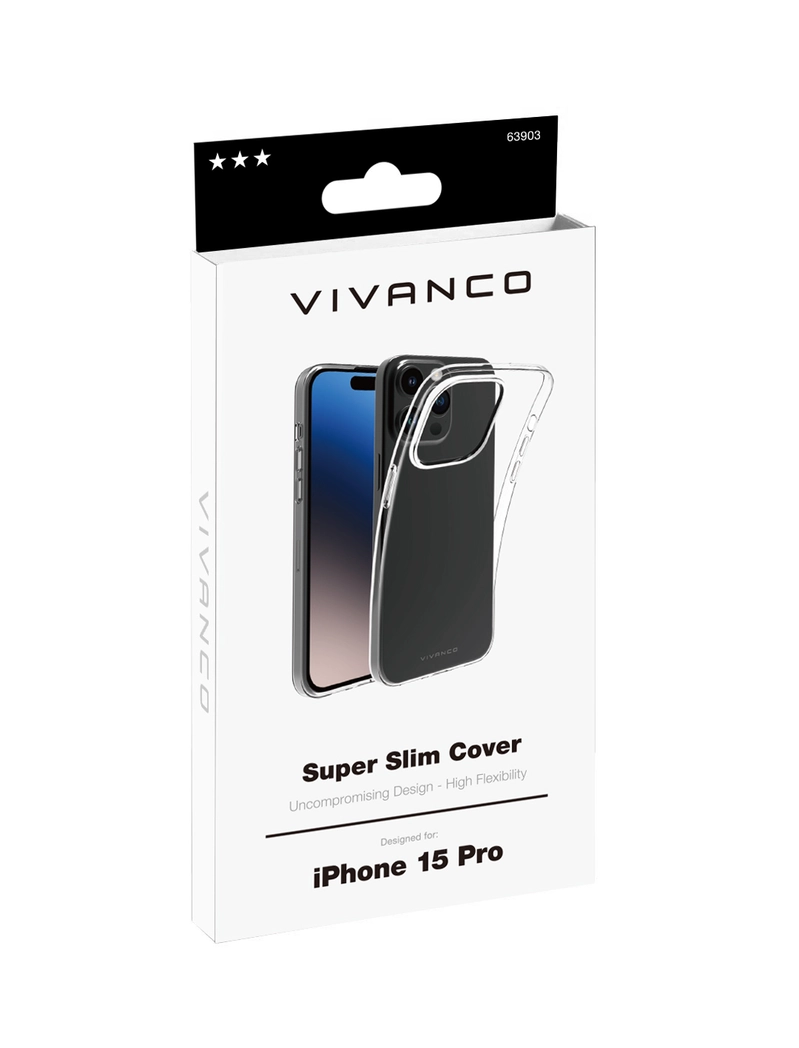 Vivanco Slim TPU Suojakuori iPhone 15 Pro Kirkas - 2863903