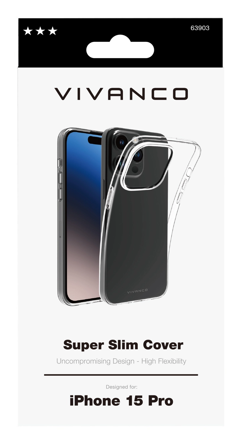 Vivanco Slim TPU Suojakuori iPhone 15 Pro Kirkas - 2863903