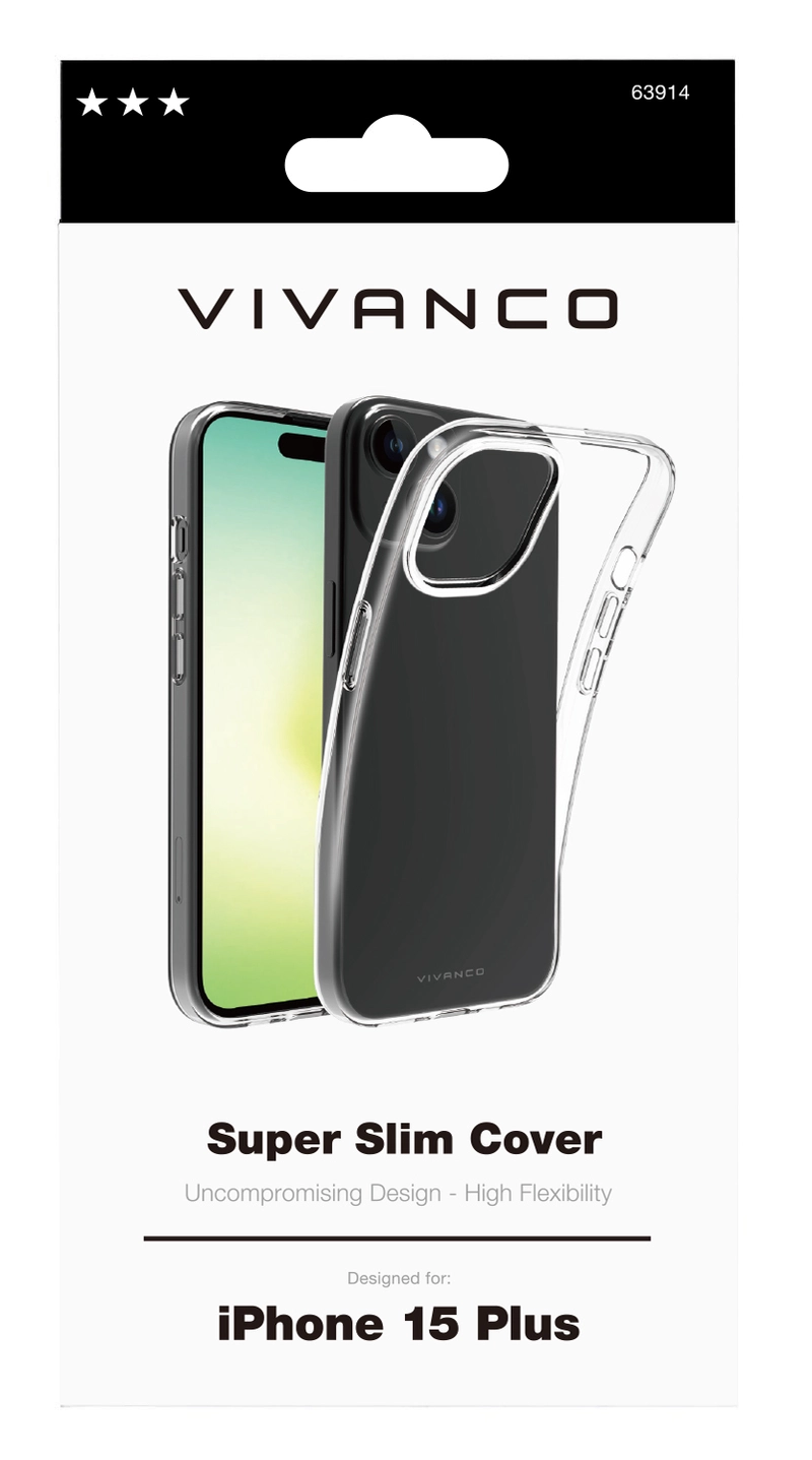Vivanco Slim TPU Suojakuori iPhone 15/14 Plus Kirkas - 2863914