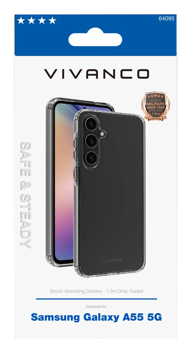 Vivanco Safe & Steady Suojakuori Galaxy A55 5G Kirkas - 2864095