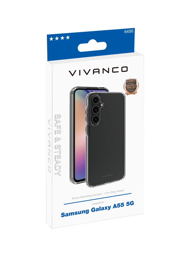 Vivanco Safe & Steady Suojakuori Galaxy A55 5G Kirkas - 2864095