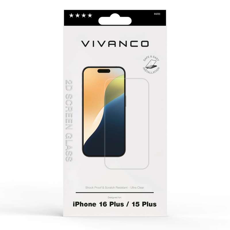 Vivanco Karkaistu Panssarilasi 9H iPhone 16/15 Plus - 2864233