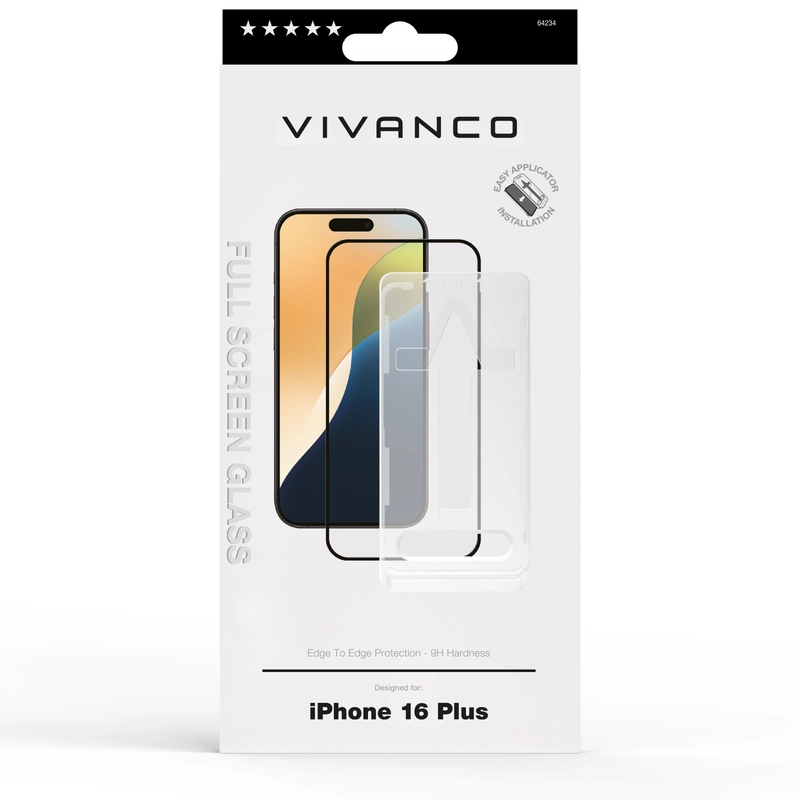 Vivanco Full Screen Panssarilasi 9H iPhone 16 Plus - 2864234