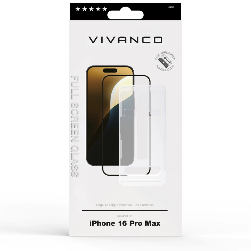 Vivanco Full Screen Panssarilasi 9H iPhone 16 Pro Max - 2864240