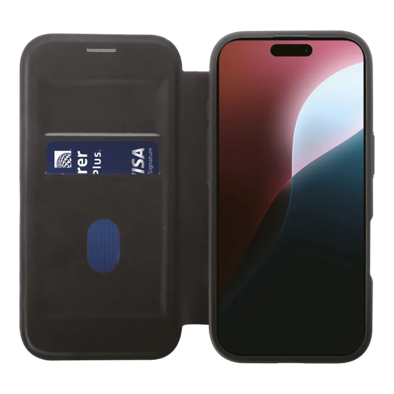 Vivanco Mag Wallet Lompakkokotelo iPhone 16 Pro Musta - 2864254