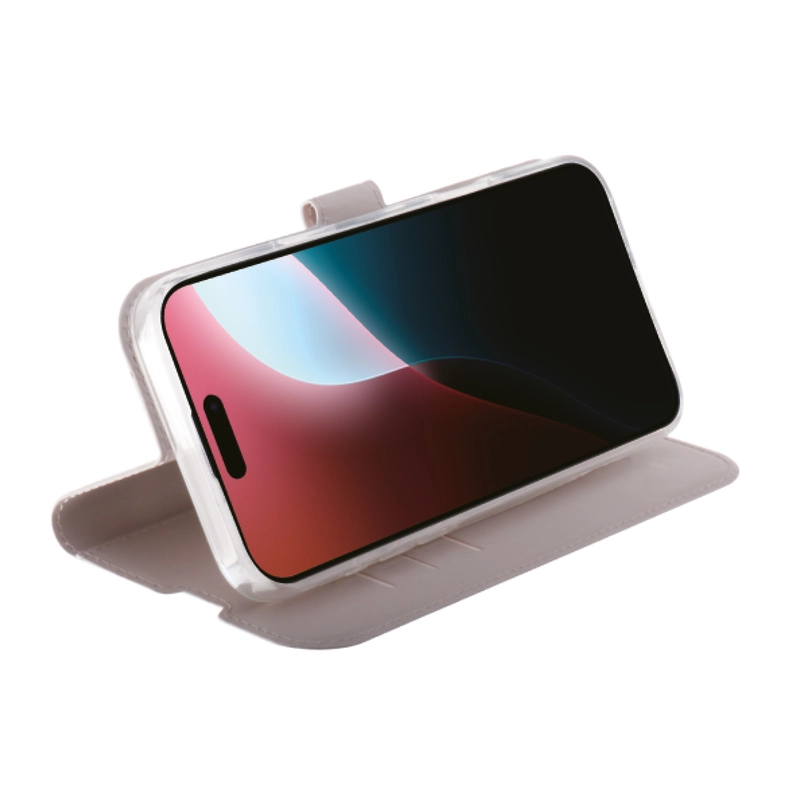 Vivanco Classic Lompakkokotelo iPhone 16 Pro Greige - 2864258