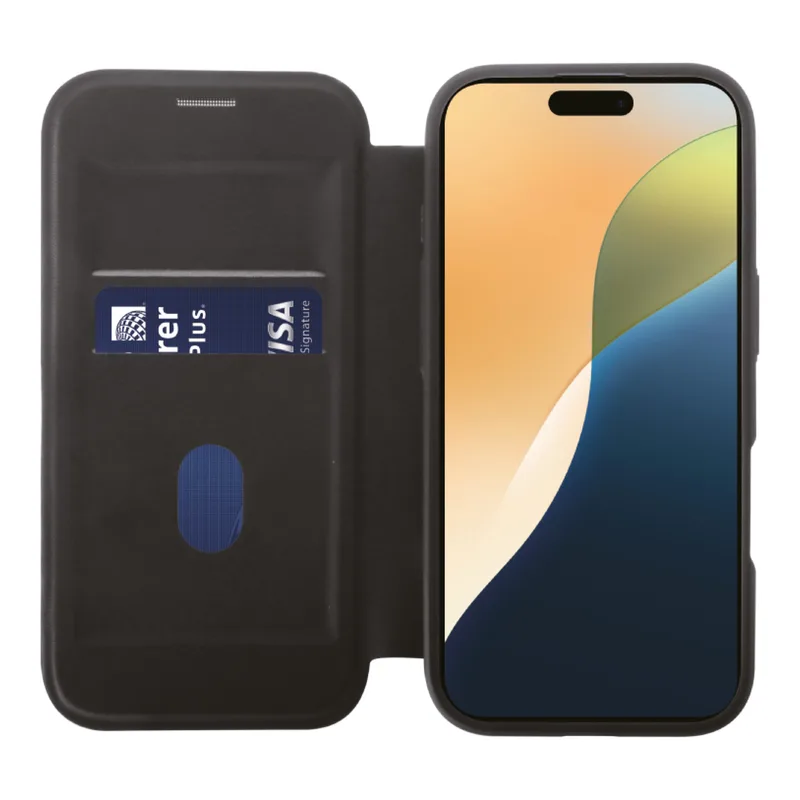 Vivanco Mag Wallet Lompakkokotelo iPhone 16 Plus Musta - 2864259