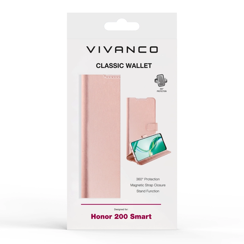 Vivanco Classic Lompakkokotelo Honor 200 Smart Ruusukulta - 2864346