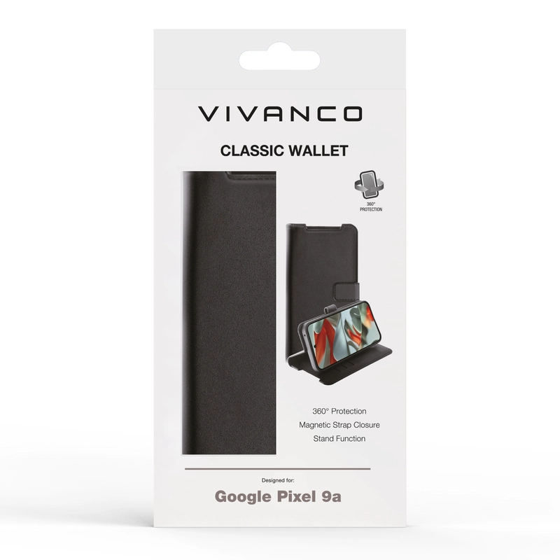 Vivanco Classic Lompakkokotelo Google Pixel 9a Musta - 2864453