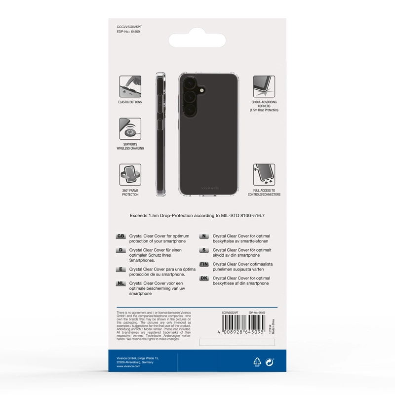 Vivanco Crystal Clear Suojakuori Samsung Galaxy S25+ Kirkas - 2864509