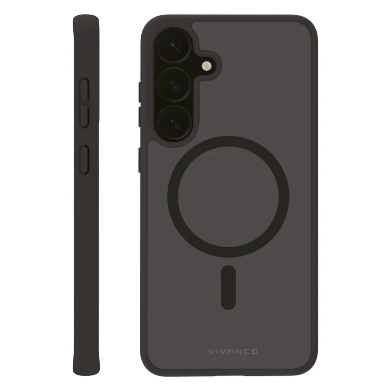 Vivanco Mag Pro Cover Samsung Galaxy S25 Kirkas/Musta - 2864514