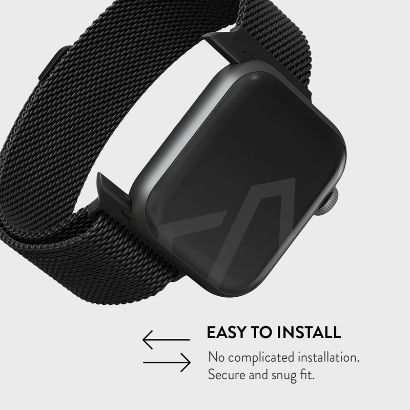 Burga Metal Mesh Black - Apple Watch 42/44/45/46/49mm Metalliranneke - 2178229