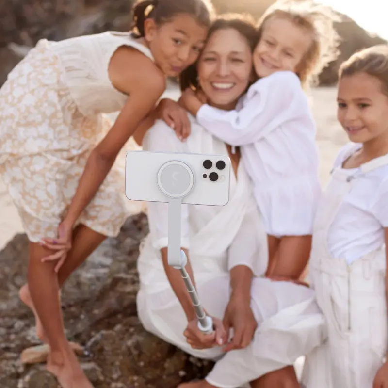 Shiftcam SnapStand Selfie MagSafe-yhteensopiva 78cm kokoontaitettava Greige - 2935195